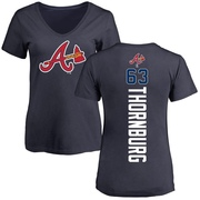 Women's Atlanta Braves Tyler Thornburg ＃63 Backer Slim Fit T-Shirt - Navy