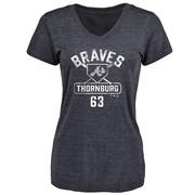 Women's Atlanta Braves Tyler Thornburg ＃63 Base Runner T-Shirt - Navy