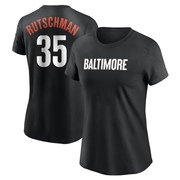 Women's Baltimore Orioles Adley Rutschman ＃35 2023 City Connect Name & Number T-Shirt - Black