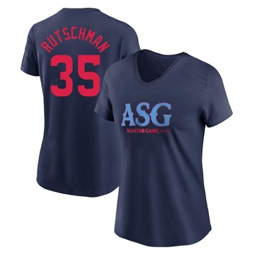 Women's Baltimore Orioles Adley Rutschman ＃35 Game 2024 All-Star Collection Legend T-Shirt - Navy