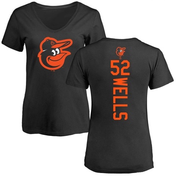 Women's Baltimore Orioles Alexander Wells ＃52 Backer Slim Fit T-Shirt - Black