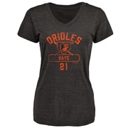 Women's Baltimore Orioles Austin Hays ＃21 Base Runner T-Shirt - Black