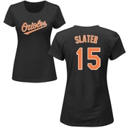 Women's Baltimore Orioles Austin Slater ＃15 Roster Name & Number T-Shirt - Black