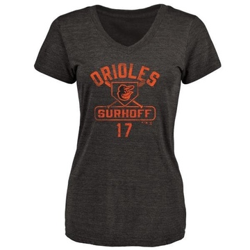 Women's Baltimore Orioles Bj Surhoff ＃17 Base Runner T-Shirt - Black