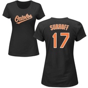 Women's Baltimore Orioles Bj Surhoff ＃17 Roster Name & Number T-Shirt - Black