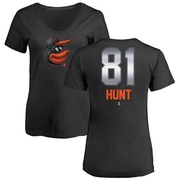 Women's Baltimore Orioles Blake Hunt ＃81 Midnight Mascot V-Neck T-Shirt - Black