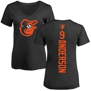 Women's Baltimore Orioles Brady Anderson ＃9 Backer Slim Fit T-Shirt - Black