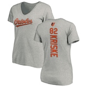 Women's Baltimore Orioles Brooks Kriske ＃82 Backer Slim Fit T-Shirt Ash