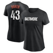 Women's Baltimore Orioles Bryan Baker ＃43 2023 City Connect Name & Number T-Shirt - Black