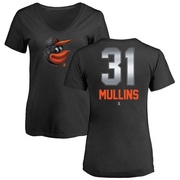 Women's Baltimore Orioles Cedric Mullins ＃31 Midnight Mascot V-Neck T-Shirt - Black