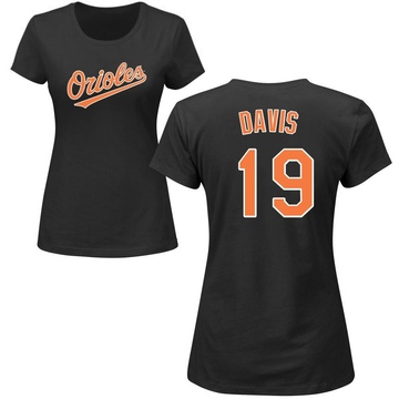 Women's Baltimore Orioles Chris Davis ＃19 Roster Name & Number T-Shirt - Black