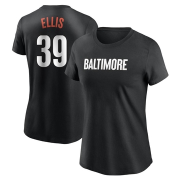 Women's Baltimore Orioles Chris Ellis ＃39 2023 City Connect Name & Number T-Shirt - Black