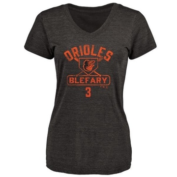 Women's Baltimore Orioles Curt Blefary ＃3 Base Runner T-Shirt - Black