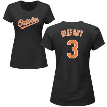 Women's Baltimore Orioles Curt Blefary ＃3 Roster Name & Number T-Shirt - Black