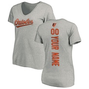 Women's Baltimore Orioles Custom ＃00 Backer Slim Fit T-Shirt Ash