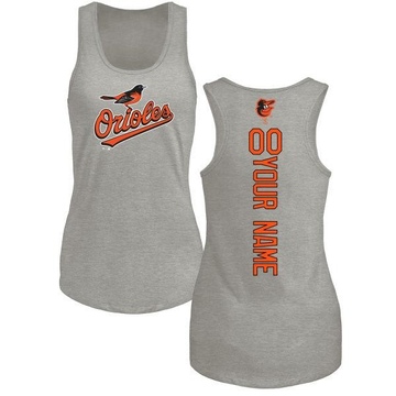 Women's Baltimore Orioles Custom ＃00 Backer Tank Top Ash