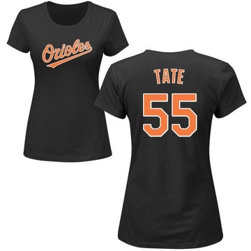 Women's Baltimore Orioles Dillon Tate ＃55 Roster Name & Number T-Shirt - Black