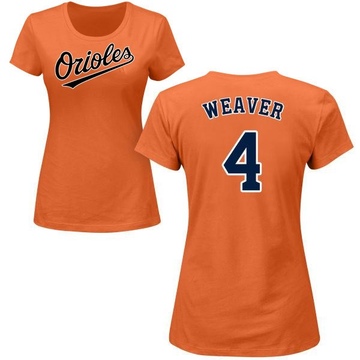 Women's Baltimore Orioles Earl Weaver ＃4 Roster Name & Number T-Shirt - Orange