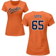 Women's Baltimore Orioles Gregory Soto ＃65 Roster Name & Number T-Shirt - Orange