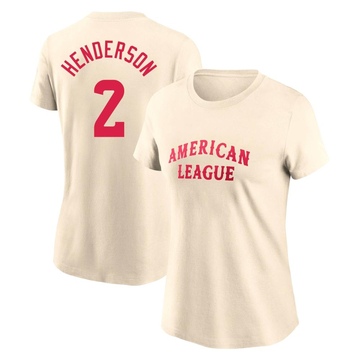 Women's Baltimore Orioles Gunnar Henderson ＃2 Game American League 2024 All-Star Team T-Shirt - Cream