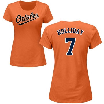 Women's Baltimore Orioles Jackson Holliday ＃7 Roster Name & Number T-Shirt - Orange