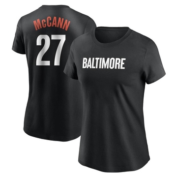 Women's Baltimore Orioles James McCann ＃27 2023 City Connect Name & Number T-Shirt - Black