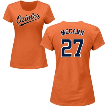 Women's Baltimore Orioles James McCann ＃27 Roster Name & Number T-Shirt - Orange