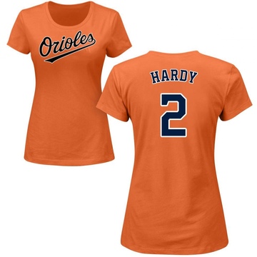 Women's Baltimore Orioles J.J. Hardy ＃2 Roster Name & Number T-Shirt - Orange