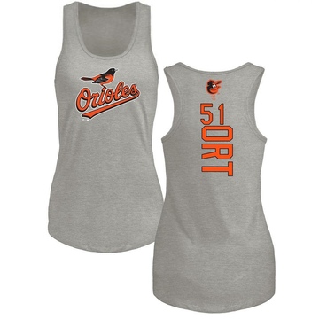 Women's Baltimore Orioles Kaleb Ort ＃51 Backer Tank Top Ash