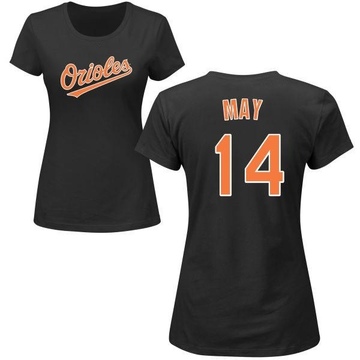 Women's Baltimore Orioles Lee May ＃14 Roster Name & Number T-Shirt - Black