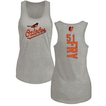 Women's Baltimore Orioles Paul Fry ＃51 Backer Tank Top Ash