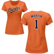 Women's Baltimore Orioles Richie Martin ＃1 Roster Name & Number T-Shirt - Orange