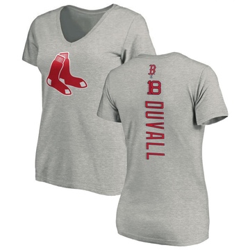 Women's Boston Red Sox Adam Duvall ＃18 Backer Slim Fit T-Shirt Ash