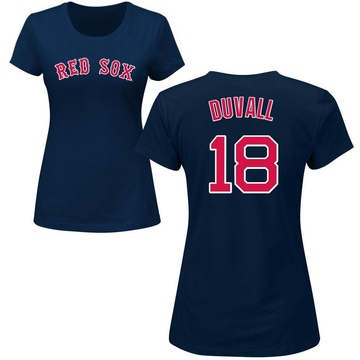 Women's Boston Red Sox Adam Duvall ＃18 Roster Name & Number T-Shirt - Navy