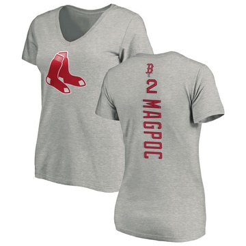 Women's Boston Red Sox Adam Magpoc ＃2 Backer Slim Fit T-Shirt Ash