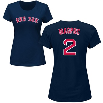 Women's Boston Red Sox Adam Magpoc ＃2 Roster Name & Number T-Shirt - Navy