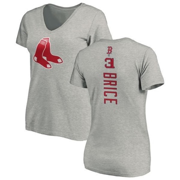 Women's Boston Red Sox Austin Brice ＃31 Backer Slim Fit T-Shirt Ash