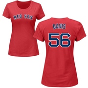 Women's Boston Red Sox Austin Davis ＃56 Roster Name & Number T-Shirt - Red