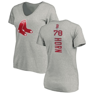 Women's Boston Red Sox Bailey Horn ＃78 Backer Slim Fit T-Shirt Ash