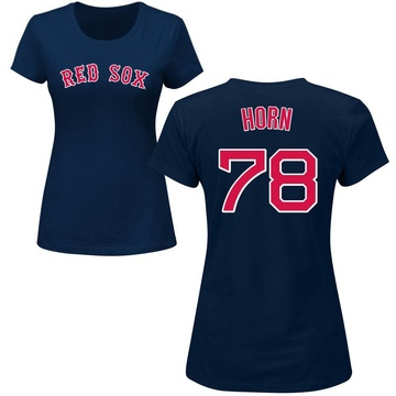 Women's Boston Red Sox Bailey Horn ＃78 Roster Name & Number T-Shirt - Navy