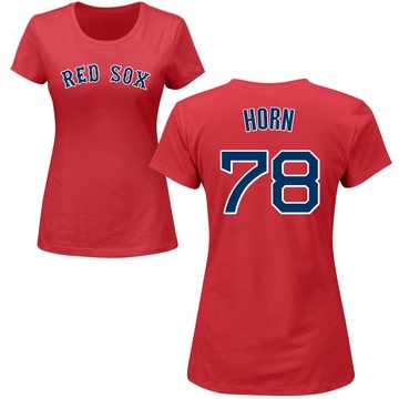 Women's Boston Red Sox Bailey Horn ＃78 Roster Name & Number T-Shirt - Red