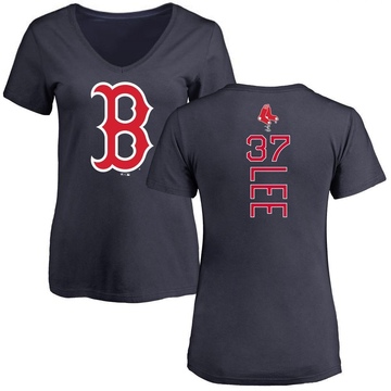 Women's Boston Red Sox Bill Lee ＃37 Backer Slim Fit T-Shirt - Navy