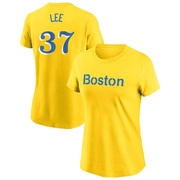 Women's Boston Red Sox Bill Lee ＃37 City Connect Name & Number T-Shirt - Gold