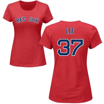 Women's Boston Red Sox Bill Lee ＃37 Roster Name & Number T-Shirt - Red