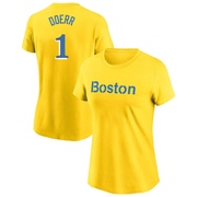 Women's Boston Red Sox Bobby Doerr ＃1 City Connect Name & Number T-Shirt - Gold