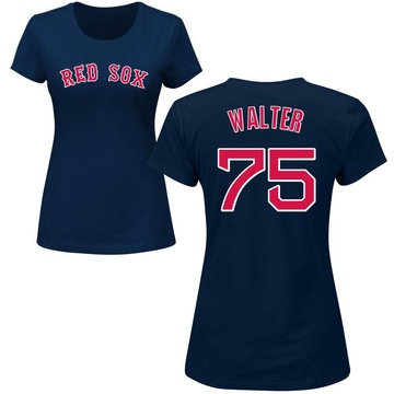 Women's Boston Red Sox Brandon Walter ＃75 Roster Name & Number T-Shirt - Navy