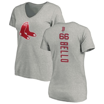 Women's Boston Red Sox Brayan Bello ＃66 Backer Slim Fit T-Shirt Ash