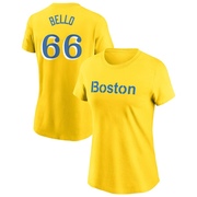 Women's Boston Red Sox Brayan Bello ＃66 City Connect Name & Number T-Shirt - Gold