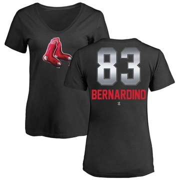 Women's Boston Red Sox Brennan Bernardino ＃83 Midnight Mascot V-Neck T-Shirt - Black