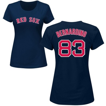 Women's Boston Red Sox Brennan Bernardino ＃83 Roster Name & Number T-Shirt - Navy